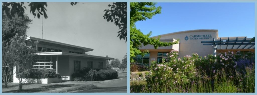 Historical Side by Side Picture of the Carmichael Water District Building