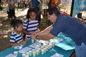 Children at a Water Cip Booth